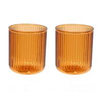 CAWEIN - Set di 2 tazze da bagno, bicchiere per spazzolino da denti infrangibile, tazza da bere lavabile in lavastoviglie (Arancione&Arancione)