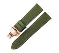 CAWEUER 1853 Speed Chi T116 Cinturino in pelle sottopelle in tela e nylon compatibile con Tissot T116617A Le Locle Starfish T20 Canvas Uomo Polso 22 20mm(Green-Rose-B1,20mm)