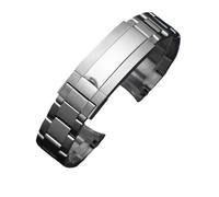 CAWEUER Bracciale for orologio compatibile con Rolex Explorer Ditongna Diver The Green Black Water Ghost King accessorio catena for in acciaio massiccio 904L da 20 mm(Middle Bright silver,21mm)