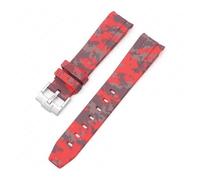 CAWEUER Cinturino compatibile con Omega X Swatch MoonSwatch Curved End Silicone Rubber Diving Bracelet Watch Accessories 20mm compatibile con Rolex Camouflage Strap(Mosaic red01)