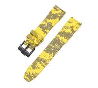 CAWEUER Cinturino compatibile con Omega X Swatch MoonSwatch Curved End Silicone Rubber Diving Bracelet Watch Accessories 20mm compatibile con Rolex Camouflage Strap(Mosaic yellow02)