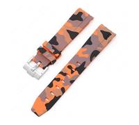 CAWEUER Cinturino compatibile con Omega X Swatch MoonSwatch Curved End Silicone Rubber Diving Bracelet Watch Accessories 20mm compatibile con Rolex Camouflage Strap(Camo orange01)