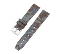 CAWEUER Cinturino compatibile con Omega X Swatch MoonSwatch Curved End Silicone Rubber Diving Bracelet Watch Accessories 20mm compatibile con Rolex Camouflage Strap(Mosaic brown01)