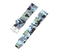 CAWEUER Cinturino compatibile con Omega X Swatch MoonSwatch Curved End Silicone Rubber Diving Bracelet Watch Accessories 20mm compatibile con Rolex Camouflage Strap(Camo baby blue01)
