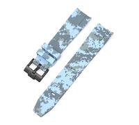 CAWEUER Cinturino compatibile con Omega X Swatch MoonSwatch Curved End Silicone Rubber Diving Bracelet Watch Accessories 20mm compatibile con Rolex Camouflage Strap(Mosaic baby blue02)