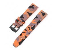 CAWEUER Cinturino compatibile con Omega X Swatch MoonSwatch Curved End Silicone Rubber Diving Bracelet Watch Accessories 20mm compatibile con Rolex Camouflage Strap(Camo orange02)