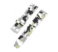 CAWEUER Cinturino compatibile con Omega X Swatch MoonSwatch Curved End Silicone Rubber Diving Bracelet Watch Accessories 20mm compatibile con Rolex Camouflage Strap(Camo white01)