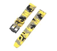 CAWEUER Cinturino compatibile con Omega X Swatch MoonSwatch Curved End Silicone Rubber Diving Bracelet Watch Accessories 20mm compatibile con Rolex Camouflage Strap(Camo yellow02)