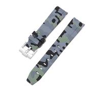 CAWEUER Cinturino compatibile con Omega X Swatch MoonSwatch Curved End Silicone Rubber Diving Bracelet Watch Accessories 20mm compatibile con Rolex Camouflage Strap(Camo grey01)