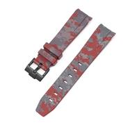 CAWEUER Cinturino compatibile con Omega X Swatch MoonSwatch Curved End Silicone Rubber Diving Bracelet Watch Accessories 20mm compatibile con Rolex Camouflage Strap(Mosaic dark red02)