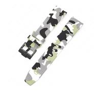 CAWEUER Cinturino compatibile con Omega X Swatch MoonSwatch Curved End Silicone Rubber Diving Bracelet Watch Accessories 20mm compatibile con Rolex Camouflage Strap(Camo white02)