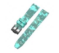 CAWEUER Cinturino compatibile con Omega X Swatch MoonSwatch Curved End Silicone Rubber Diving Bracelet Watch Accessories 20mm compatibile con Rolex Camouflage Strap(Mosaic water duck02)