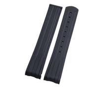 CAWEUER Cinturino di ricambio for orologio con fibbia pieghevole, compatibile Omega, cinturino da immersione Seamaster 300, in gomma fluorescente FKM morbida 20 mm(Black,Gold Round Buckle)