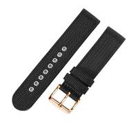 CAWEUER Cinturino for orologio in nylon con interfaccia piatta e dritta universale da 19/20/21/22/23/24 mm(Black rose,19mm)
