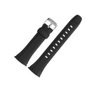 CAWEUER Cinturino for orologio in silicone nero in resina compatibile con la serie Casio Sport Watch WVA-M640/WVA-M650/WVQ-M410 Soft