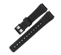 CAWEUER Cinturino in gomma e resina Casio compatibile con Casio F-84 F-91W F-94 F-105 MRW-200H W-752 W-s210H W-800H W-735H(Black-black)