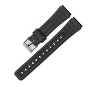 CAWEUER Cinturino in gomma e resina Casio compatibile con Casio F-84 F-91W F-94 F-105 MRW-200H W-752 W-s210H W-800H W-735H(Black-silver)