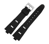 CAWEUER Cinturino in gomma for orologio compatibile con cinturino Bulgari 22 * 8MM 24 * 8MM convesso in silicone da donna nero(22mm)