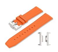 CAWEUER Cinturino in gomma siliconica compatibile con Tissot PRX Series T137.407/T137.410 Super Player Men Quick Release Steel Adapter Watch Band Belt 12mm(Orange)