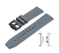 CAWEUER Cinturino in gomma siliconica compatibile con Tissot PRX Series T137.407/T137.410 Super Player Men Quick Release Steel Adapter Watch Band Belt 12mm(Grey02)
