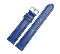 CAWEUER Cinturino in pelle bianca for donna, compatibile con la catena dell'orologio Armani DW Tiedashi Disney rosa da 14, 16, 18 mm(Blue silver buckle,24mm)