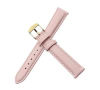 CAWEUER Cinturino in pelle da donna compatibile con Casio Retro Small Square Watch LTP-1391 1094q Cinturino for orologio da studente(Pink-Golden-K1,12mm)