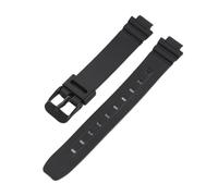 CAWEUER Cinturino in resina TPU compatibile con Casio LA-20WH, cinturino di ricambio for donna, da polso morbido e confortevole 10 mm, accessori(Black black buckle)