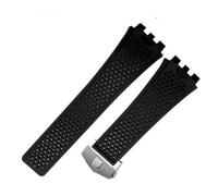 CAWEUER Cinturino in silicone compatibile con TAG HEUER Carrera Series, cinturino for orologio da uomo interfaccia concava e convessa, 22 mm(Black-silver)