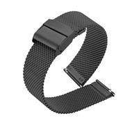 CAWEUER Cinturino Milanese Loop da 10/12/14/16/17/18/19/20/21/22/24 mm, bracciale in acciaio inossidabile a sgancio rapido universale(Black,21mm)