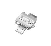 CAWEUER Compatibile con Cartier Sandoz 100 cinturino in pelle di mucca lucido oro rosa nero uomo donna fibbia pieghevole farfalla 18 21mm accessori(Steel,21mm)