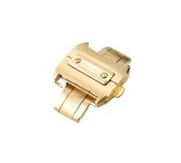 CAWEUER Compatibile con Cartier Sandoz 100 cinturino in pelle di mucca lucido oro rosa nero uomo donna fibbia pieghevole farfalla 18 21mm accessori(Golden,21mm)
