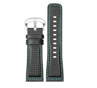 CAWEUER Compatibile con cinturino for orologio da uomo in pelle di nylon e fibra carbonio S-evenF-riday P2/PS1/M2/Q2(Black Blue- Silver)