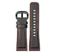 CAWEUER Compatibile con cinturino for orologio da uomo in pelle di nylon e fibra carbonio S-evenF-riday P2/PS1/M2/Q2(Black Red- Black)