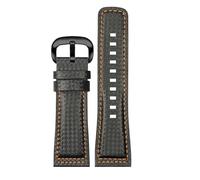 CAWEUER Compatibile con cinturino for orologio da uomo in pelle di nylon e fibra carbonio S-evenF-riday P2/PS1/M2/Q2(Black Orange- Black)