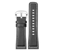 CAWEUER Compatibile con cinturino for orologio da uomo in pelle di nylon e fibra carbonio S-evenF-riday P2/PS1/M2/Q2(Black White- Silver)