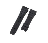 CAWEUER Compatibile con cinturino for orologio Richard Mille da uomo 25 mm importato in gomma impermeabile in silicone Rm055 011(Black-No buckle,25MM_NO TOOLS)