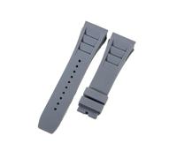 CAWEUER Compatibile con cinturino for orologio Richard Mille da uomo 25 mm importato in gomma impermeabile in silicone Rm055 011(Gray-No buckle,25MM_WITH 5 STARS TOOLS)