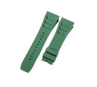 CAWEUER Compatibile con cinturino for orologio Richard Mille da uomo 25 mm importato in gomma impermeabile in silicone Rm055 011(Green-No buckle,25MM_WITH 4 STARS TOOLS)