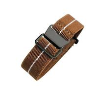 CAWEUER Compatibile con cinturino for orologio Tudor Parachute Qicheng Biwan Little Red Flower Seiko Water Ghost in nylon ad alta densità lavorato a maglia 18 20 22 mm(Brown White-Black,22mm)