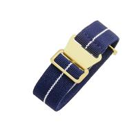 CAWEUER Compatibile con cinturino for orologio Tudor Parachute Qicheng Biwan Little Red Flower Seiko Water Ghost in nylon ad alta densità lavorato a maglia 18 20 22 mm(Blue White-Gold,18mm)