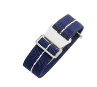 CAWEUER Compatibile con cinturino for orologio Tudor Parachute Qicheng Biwan Little Red Flower Seiko Water Ghost in nylon ad alta densità lavorato a maglia 18 20 22 mm(Blue White-Steel,20mm)