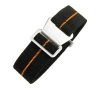 CAWEUER Compatibile con cinturino for orologio Tudor Parachute Qicheng Biwan Little Red Flower Seiko Water Ghost in nylon ad alta densità lavorato a maglia 18 20 22 mm(Black Orange-Steel,20mm)