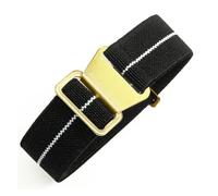 CAWEUER Compatibile con cinturino for orologio Tudor Parachute Qicheng Biwan Little Red Flower Seiko Water Ghost in nylon ad alta densità lavorato a maglia 18 20 22 mm(Black White-Gold,22mm)