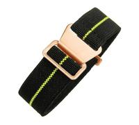 CAWEUER Compatibile con cinturino for orologio Tudor Parachute Qicheng Biwan Little Red Flower Seiko Water Ghost in nylon ad alta densità lavorato a maglia 18 20 22 mm(Black Yellow-Rose,18mm)