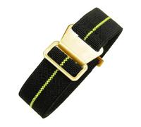 CAWEUER Compatibile con cinturino for orologio Tudor Parachute Qicheng Biwan Little Red Flower Seiko Water Ghost in nylon ad alta densità lavorato a maglia 18 20 22 mm(Black Yellow-Gold,18mm)