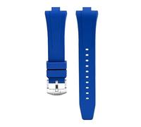 CAWEUER Compatibile con Citizen NJ0150 NJ0151 NJ0158 Cinturino in gomma fluorurata FKM da polso uomo barra a sgancio rapido(Dark blue)