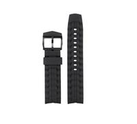 CAWEUER Compatibile con il cinturino da orologio uomo Casio EDIFICE Series EF-550D in acciaio inossidabile e curvo in gomma siliconica impermeabile 22 mm(Silicone strap)