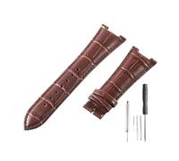 CAWEUER Compatibile con Patek Philippe 5711 5712 Orologio in pelle di mucca con bocca concava convessa Nautilus Testa grano fibbia ad ago Cinturino for orologio 25 mm(Brown-No)