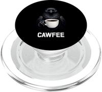 CAWFEE - Simpatico corvo nero che tiene caffè scuro umorismo uccello arte PopSockets PopGrip per MagSafe