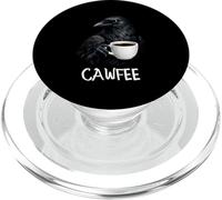 CAWFEE - Simpatico corvo nero che tiene caffè scuro umorismo uccello arte PopSockets PopGrip per MagSafe
